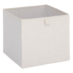 Loop White Storage Basket - 31x31x31 cm Cardboard Cube Textured Front