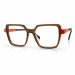 Brown and orange eyeglasses 