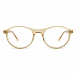 Acetate orange eyeglasses on a white background