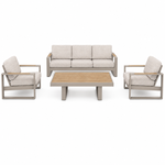 OUTDOOR ALUMINUM SET 3+1+1 WITH TABLE