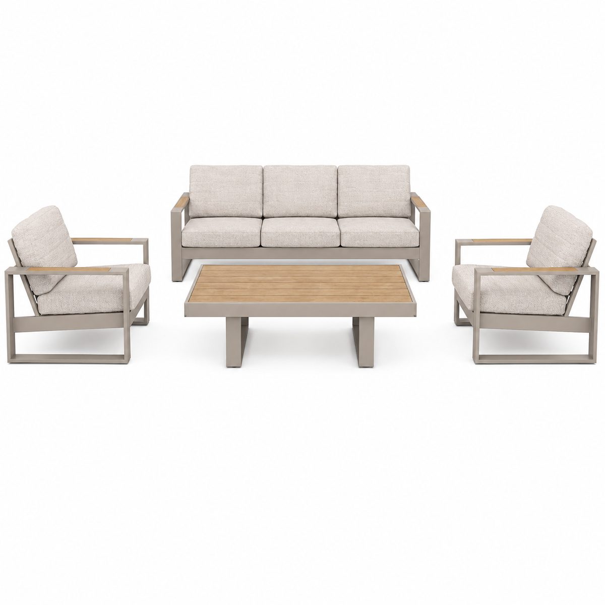 OUTDOOR ALUMINUM SET 3+1+1 WITH TABLE