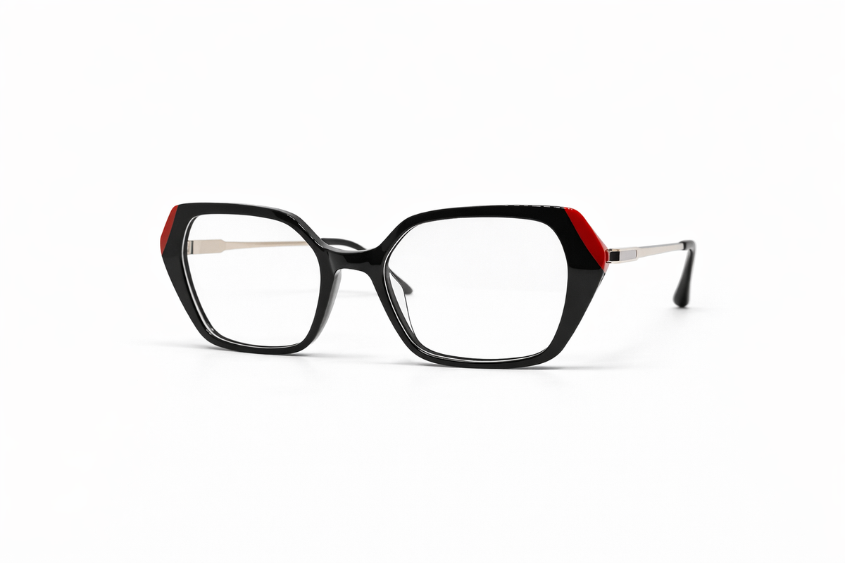 Black and red eyeglasses 