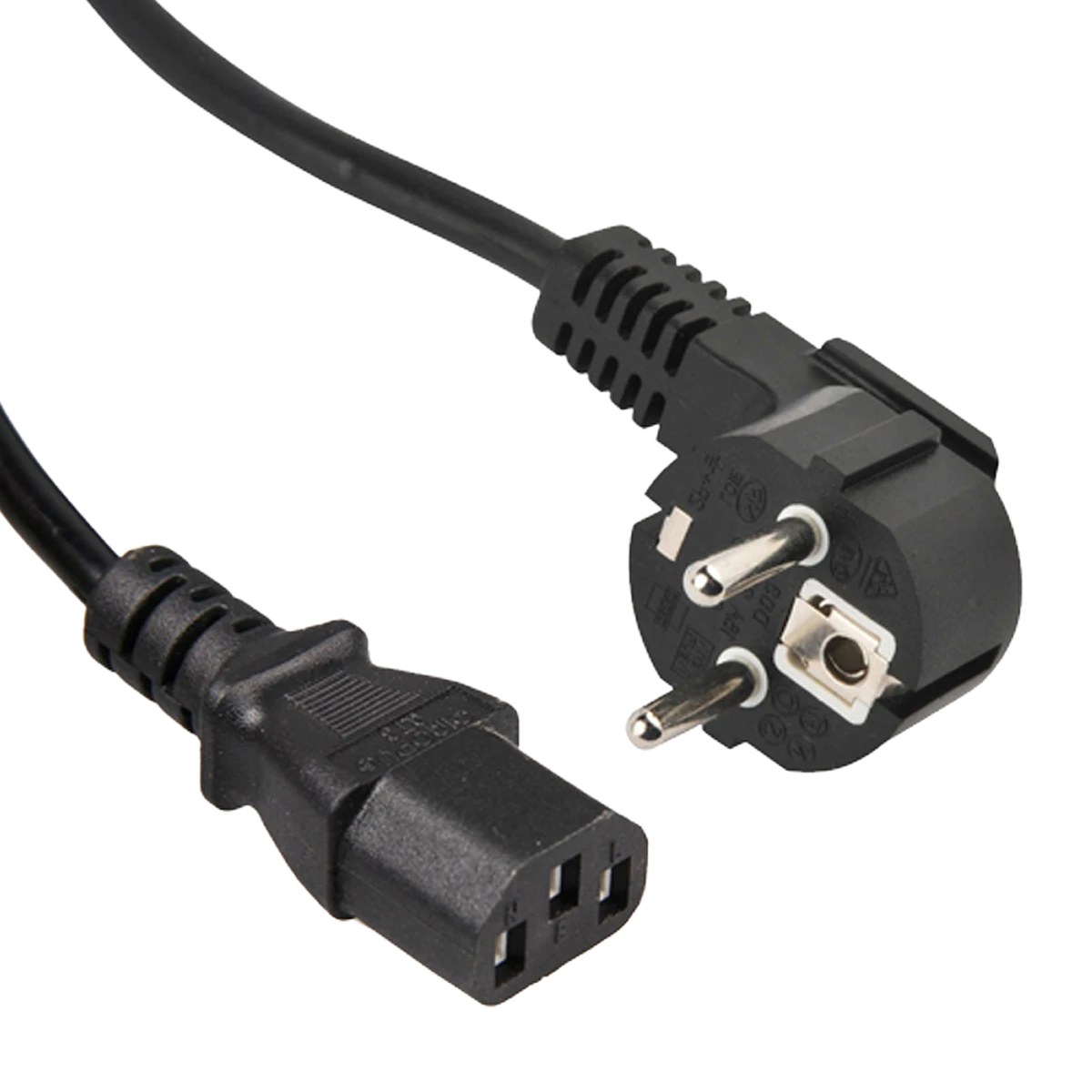 YIXIN (50582-84F-0098) Desktop Power Cable EU Type E/F Schuko to C13 - 1.5m - Black