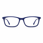 Blue eyeglasses on a white background