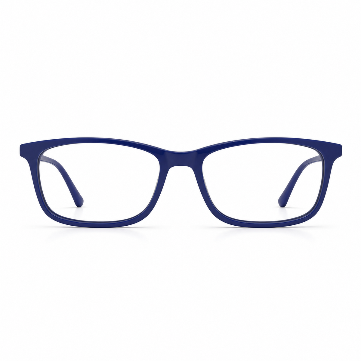 Blue eyeglasses on a white background