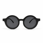 Black round sunglasses on a white background
