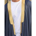 Gold & Navy Blue Jeans Cotton Abaya