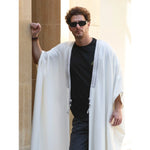Silver & White Cotton Abaya