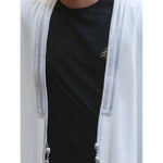 Silver & White Cotton Abaya