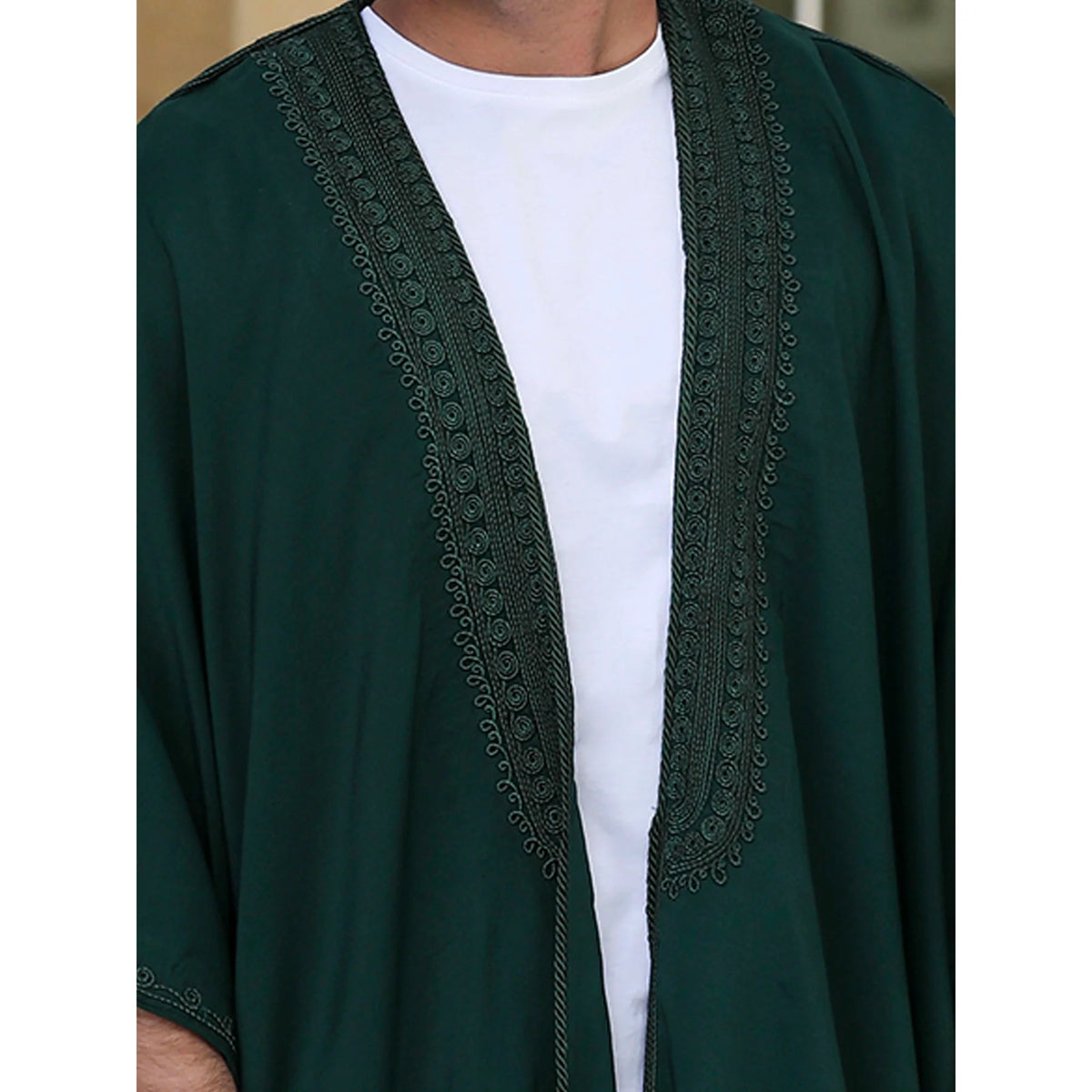 Green Tassel Cotton Abaya