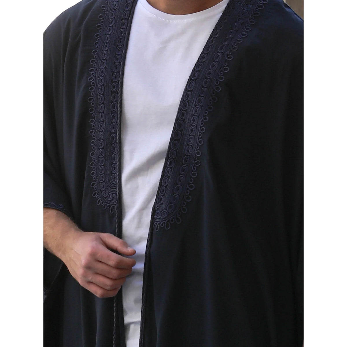 Dark Blue Cotton Tassel Abaya