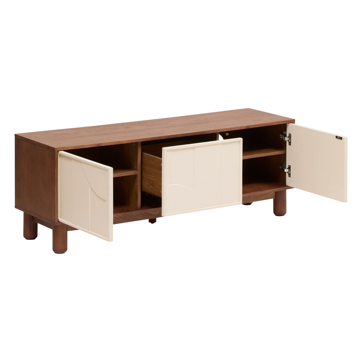 TV Stand 2 Doors 4 Shelves "Jilani" – Ash Veneer TV Unit