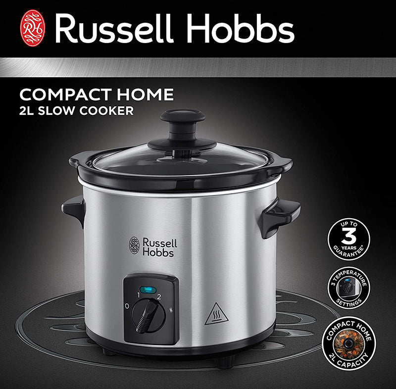 Russell Hobbs Compact Home 2 Litre Small Slow Cooker, 110 W