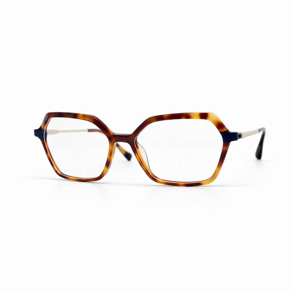 Tortoise and blue eyeglasses 