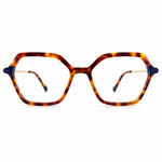 Blue and tortoise eyeglasses