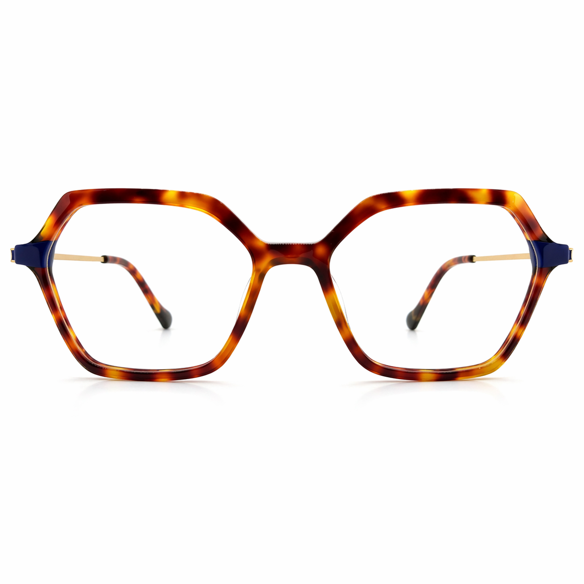 Blue and tortoise eyeglasses
