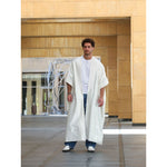 Striped White Abaya