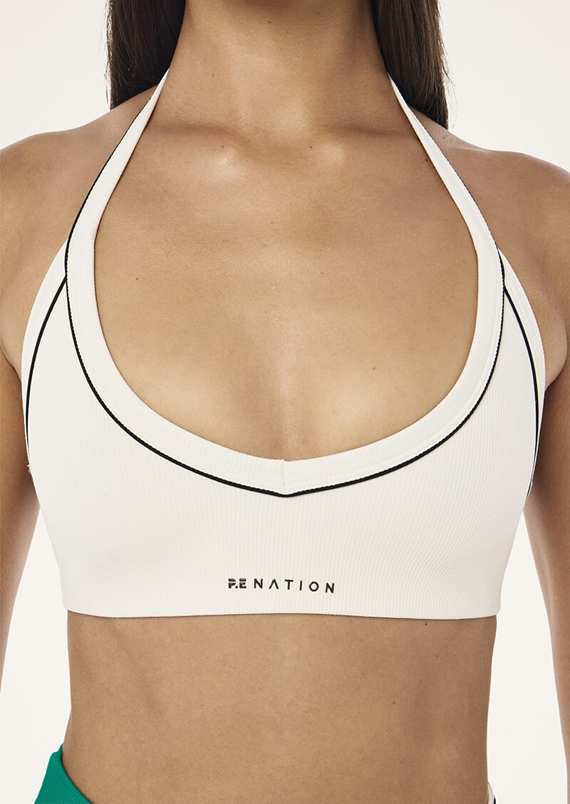 P.E NATION LAYBACK HALTER SPORTS BRA