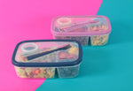 lunch box with fork and sauce box