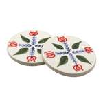 Mouftah El Chark Green Tulip Coasters - Set Of 2