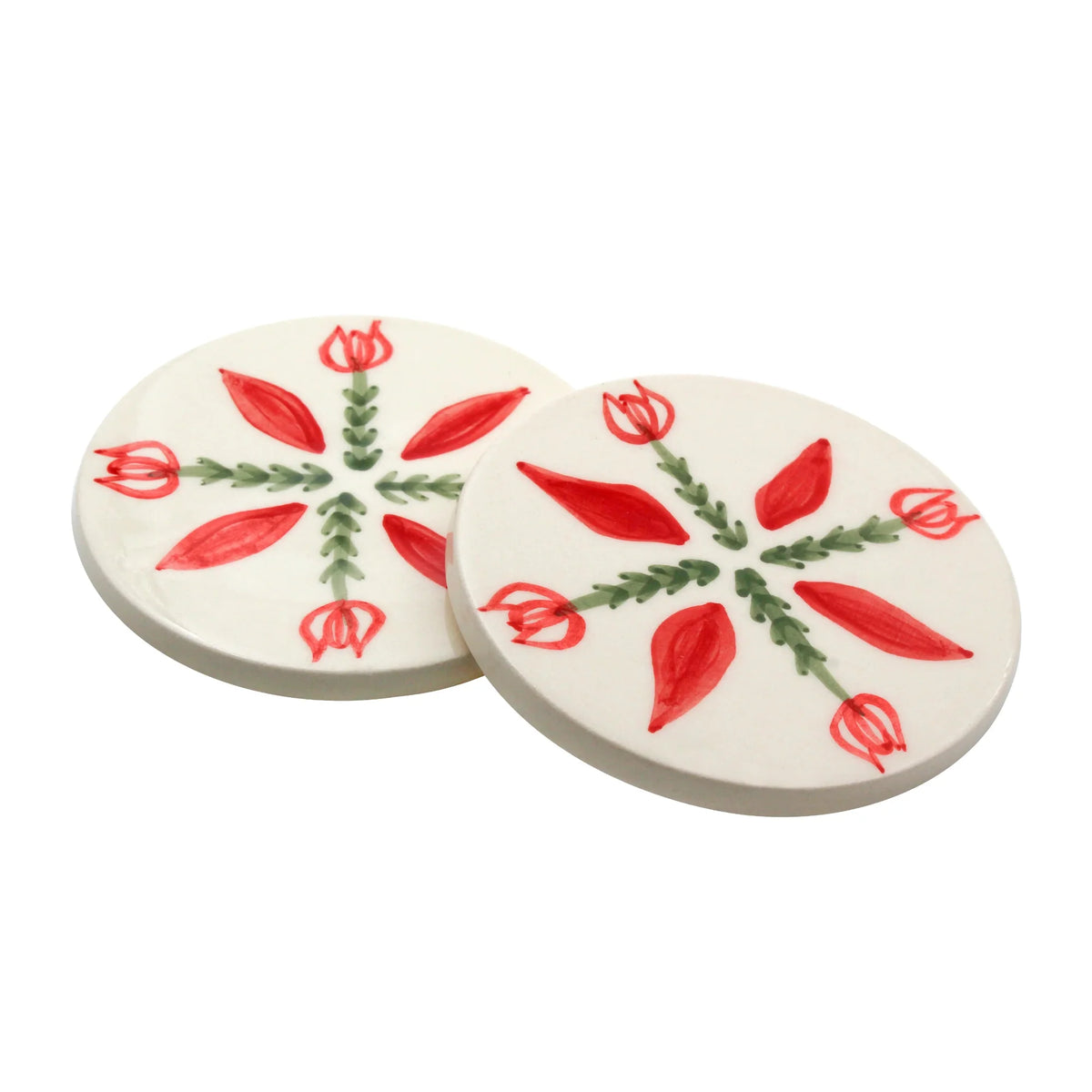 Mouftah El Chark Red Tulip Coasters - Set Of 2