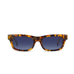 Rectangle turtoise sunglasses  with ble lenses 