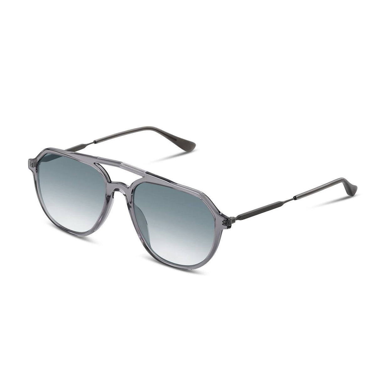 Sunglasses with a gradient lens on a white background