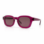 Sunglasses with a pink frame on a white background