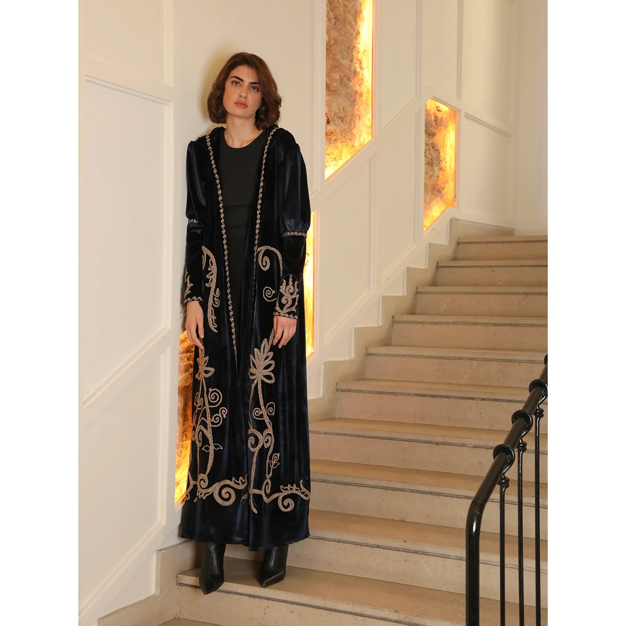 Royal Blue Hooded Abaya