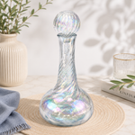 Handmade Twisted Glass Carafe with Pearl Stopper – 20 cm