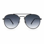 Aviator sunglasses with gradient lenses on a white background