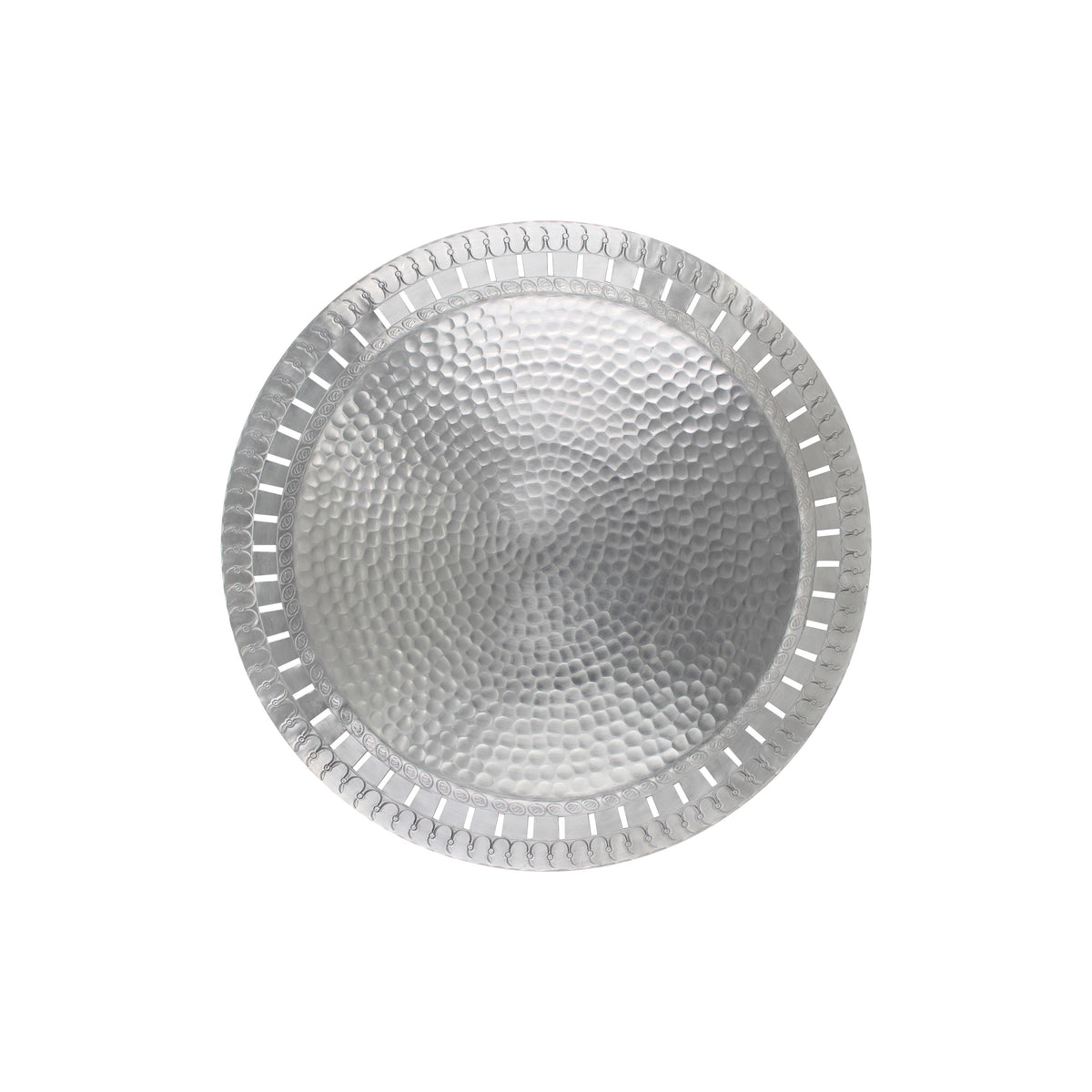 Arcs Aluminium Carved Round Plate
