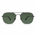 Aviator sunglasses with green lenses on a white background