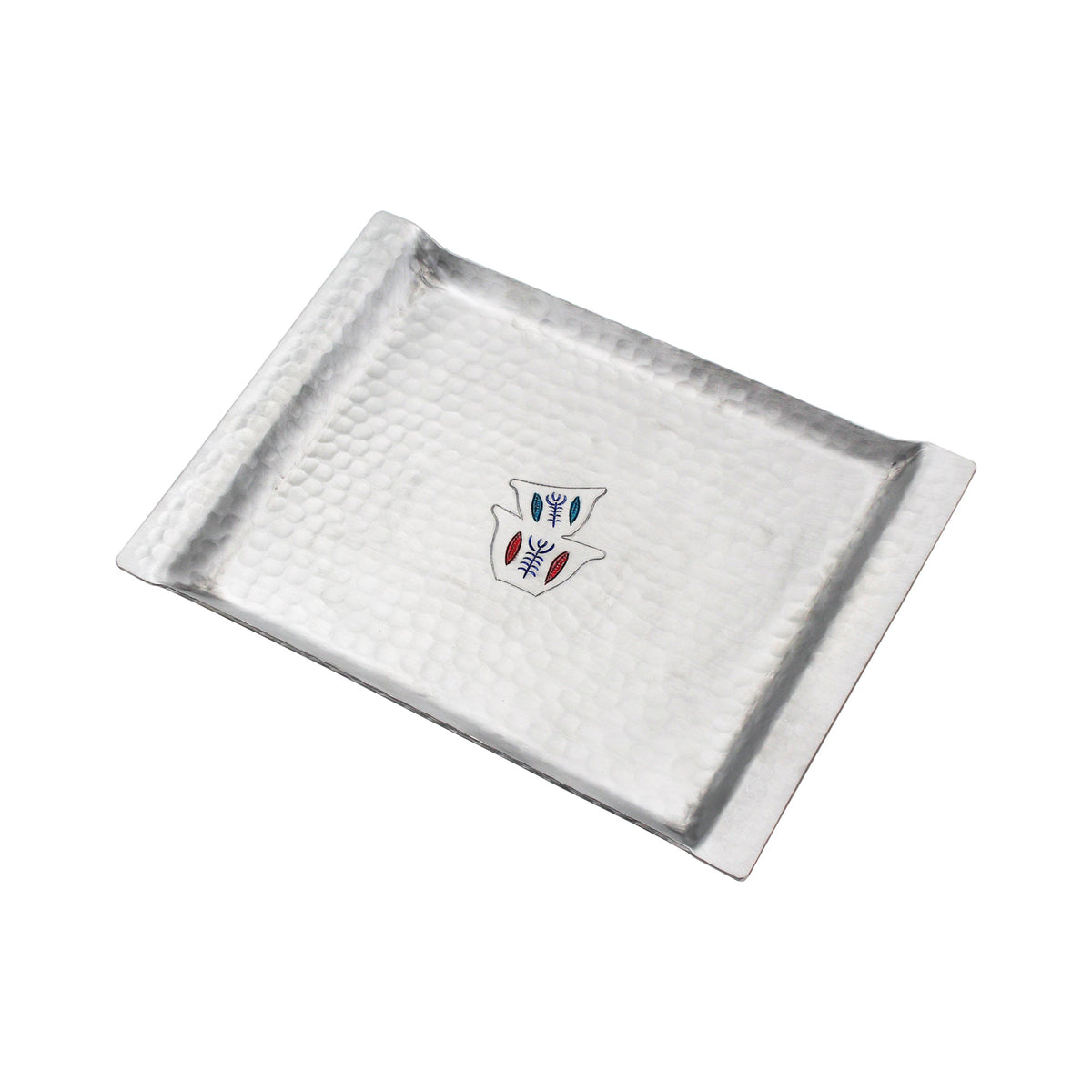 Mouftah El Chark Two Coffee Cups Aluminium Rectangle Tray