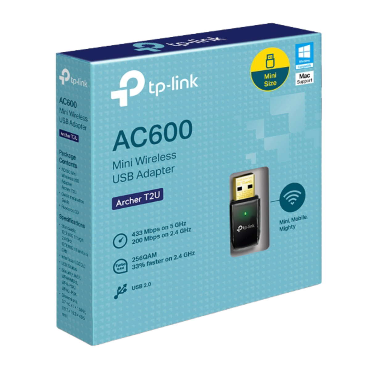 TP-Link (Archer T2U) AC600 Nano Wireless USB Adapter - Black