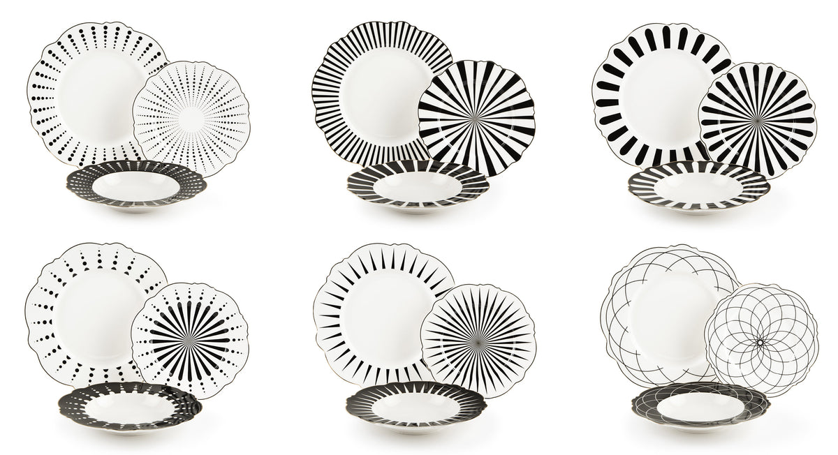 DBLE "ALICE" 18 PCS Dinner Set - Elegant New Bone China Plates