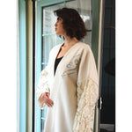 Arabic Poem Sleeves White Abaya