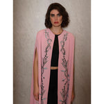 Silver Stems Pink Abaya