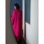 Gold Flowers Fuschia Abaya