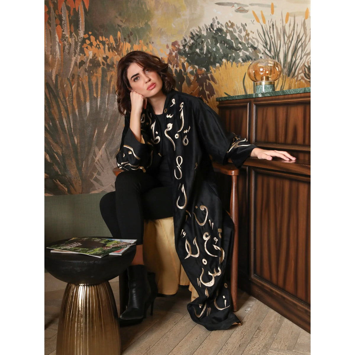 Arabic Mandala Black Abaya