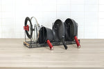 Extendable Rack for Pots and Pans – Steel Organizer, Rubberwood Handles