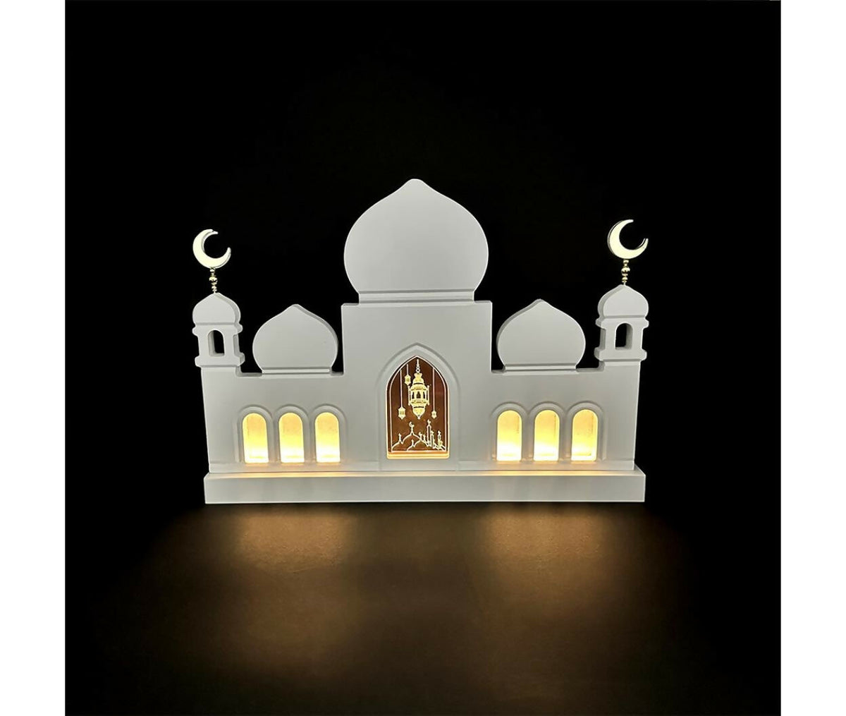 Lantern Fanous Light | Mosque | Wood | 40x34cm | White