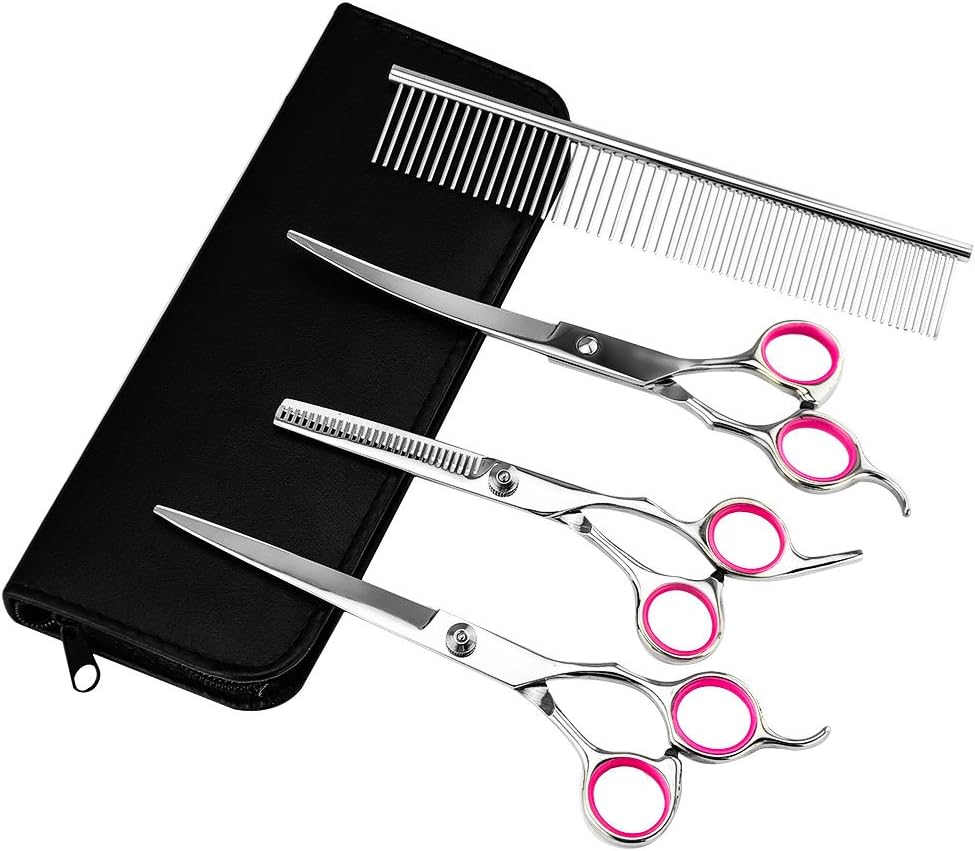 Pet Grooming Scissors Set + Comb (4 PCS)