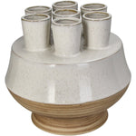 Vase Stoneware White Modern Tulip Shape Decorative Accessory