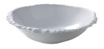 Porcelain Round Serving Bowl Calcaire Textured White Ceramic 20.5 x 16 cm