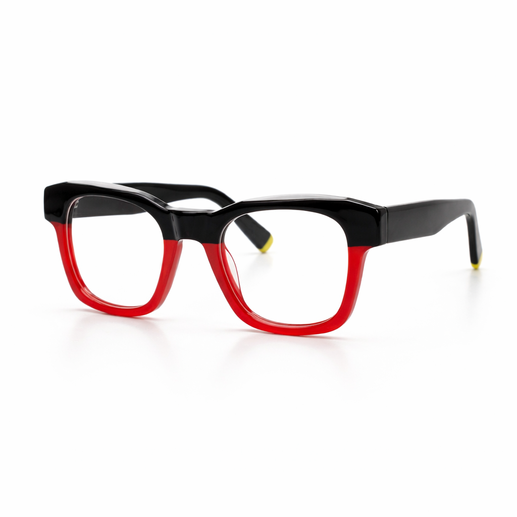 Black and red eyeglasses