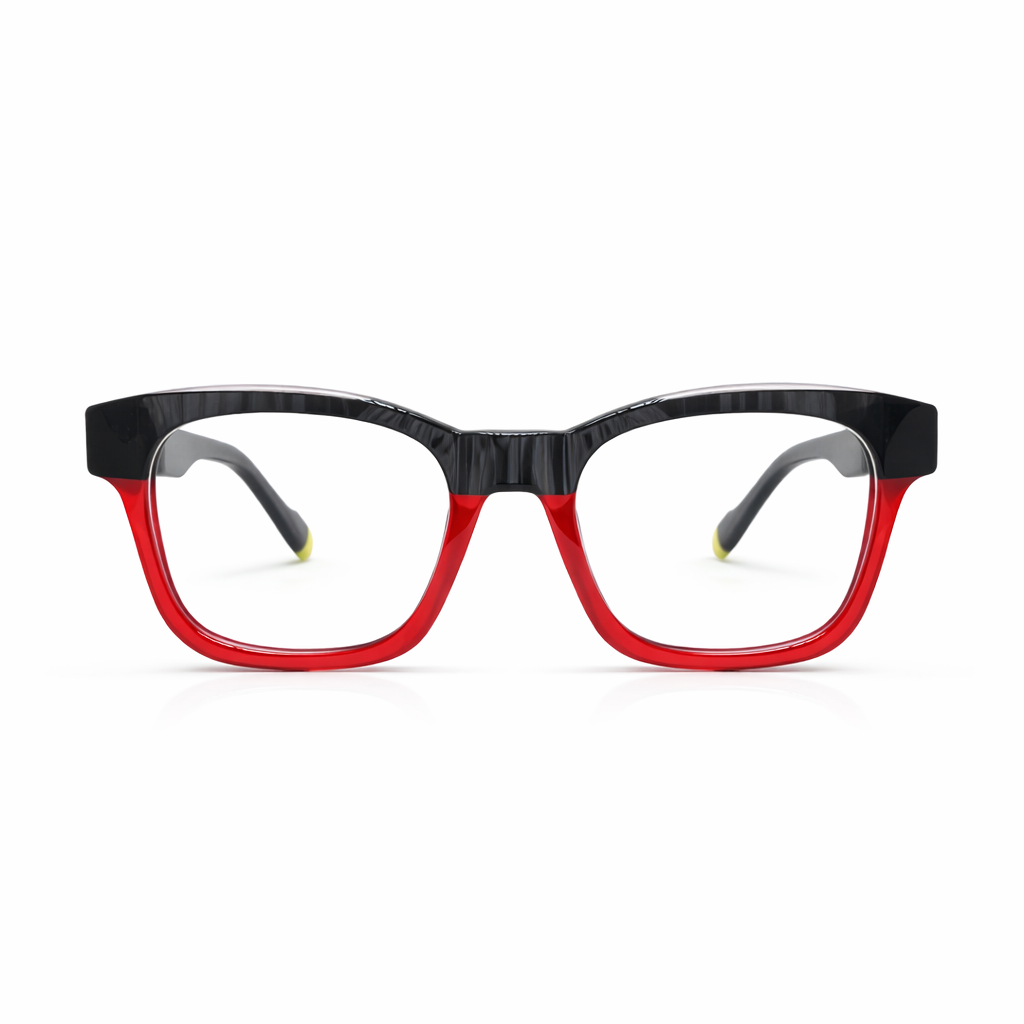 Black and red eyeglasses 