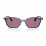 Blue sunglasses with pink lenses in a white background. 