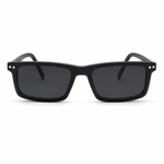 Black glasses with a white background