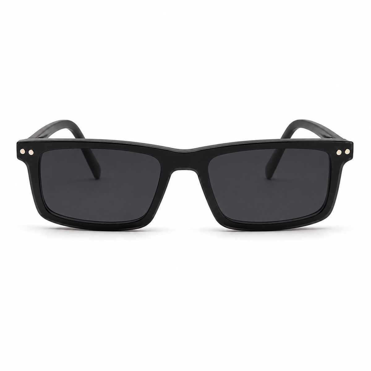 Black glasses with a white background